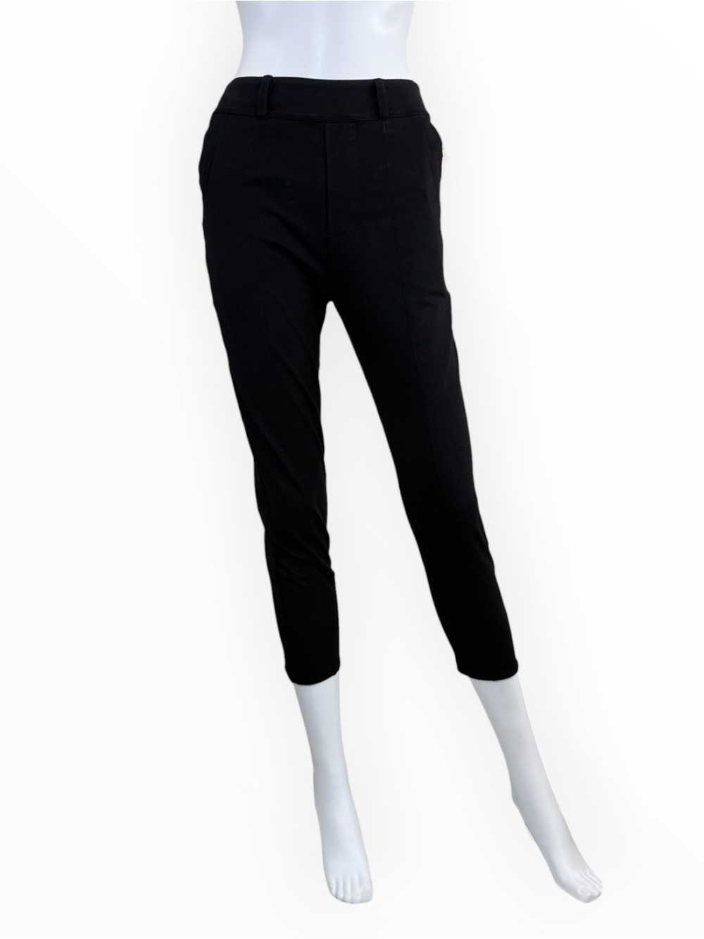 Frank & Eileen Black Pull-on Cropped Stretch Pants Size M M1015